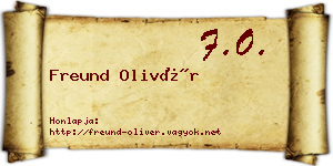 Freund Olivér névjegykártya